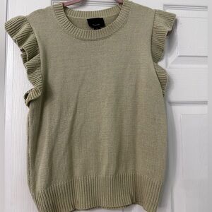 Super cute sage green sweater material top.